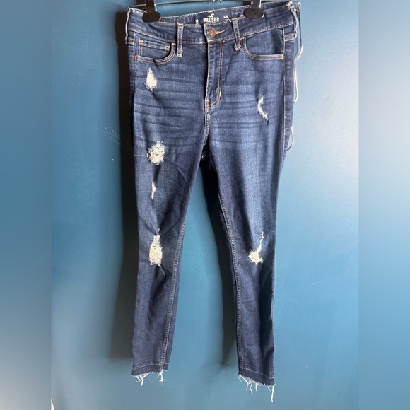 Hollister Blue Skinny Distressed Jeans - Picture 1 of 3